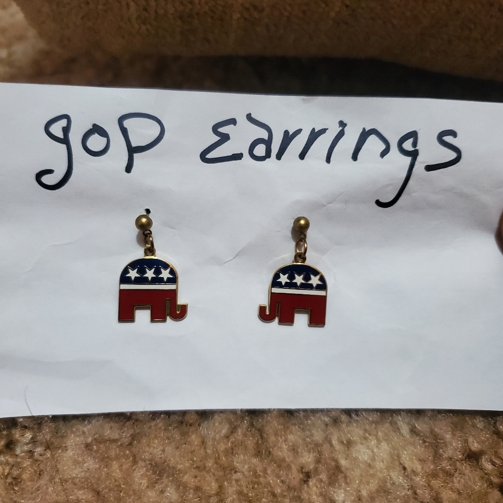 Vintage GOP Elephant Earrings